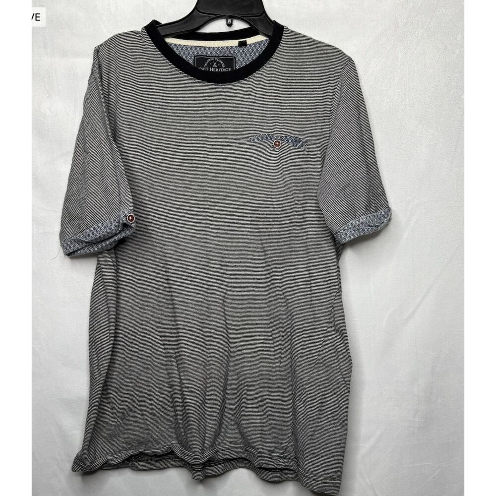 Knit Heritage Men's Striped Top Shirt, Medium